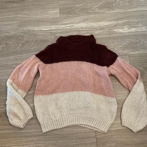 dry goods mock neck striped sweater